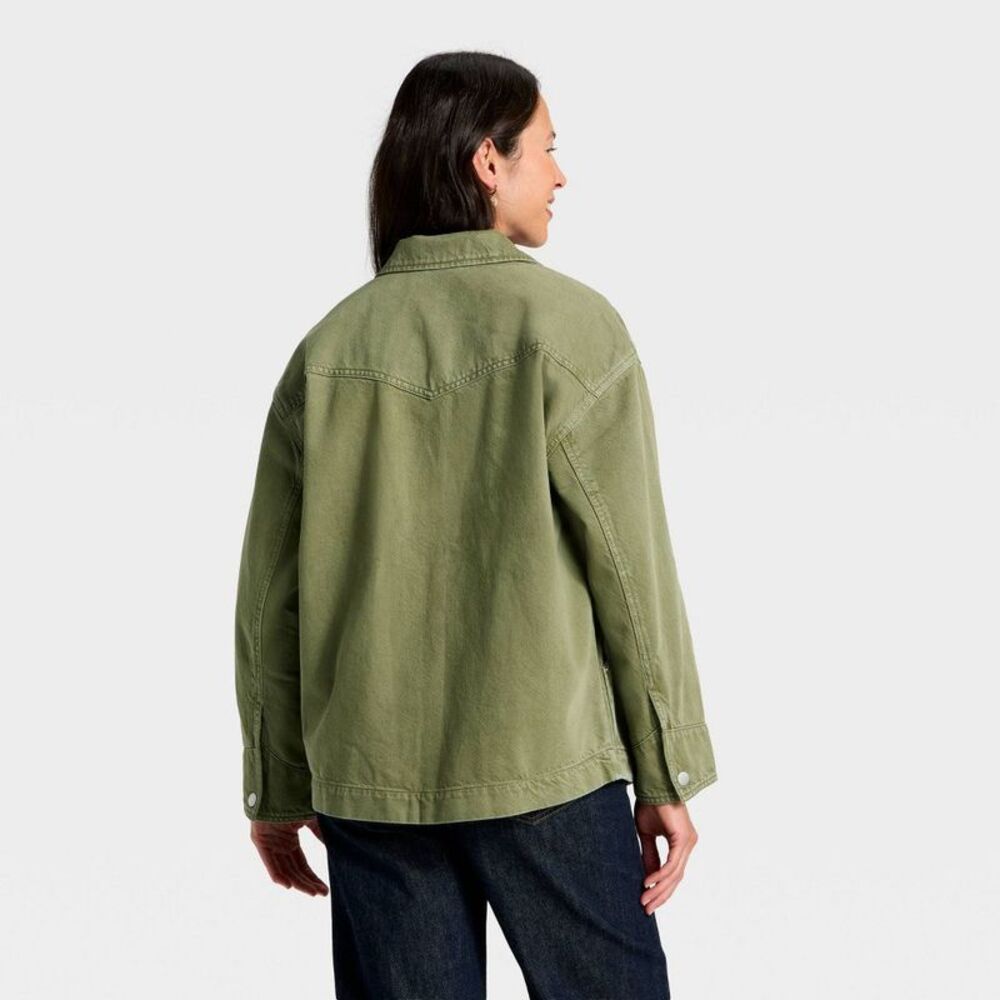 Open Box - Universal Thread - Women's Relaxed Barn Denim Coat - Unive Green - Picture 2 of 3